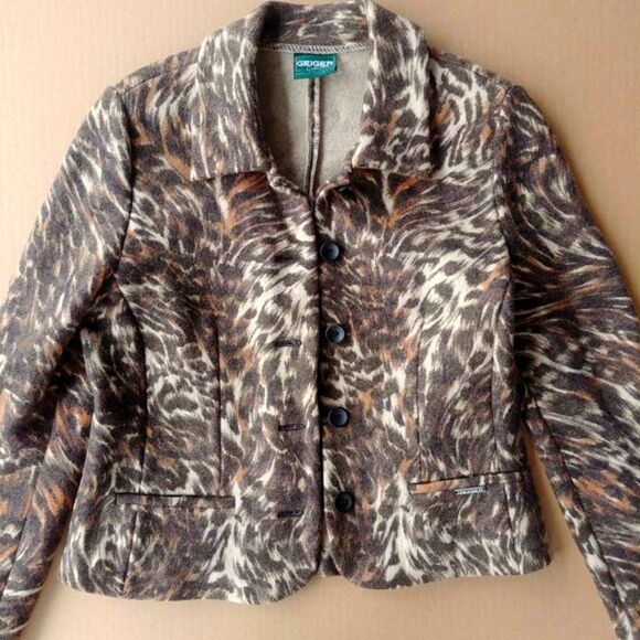 Geiger made in Austria 100% wool unique animal print jacket brown approx… - Picture 3 of 13
